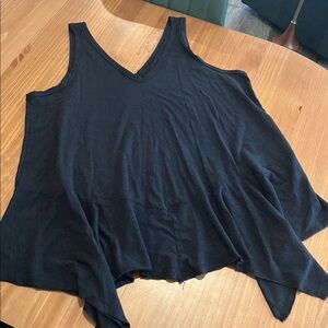 Vintage by torrid slub jersey black waterfall tunic tank size 1 (1X)